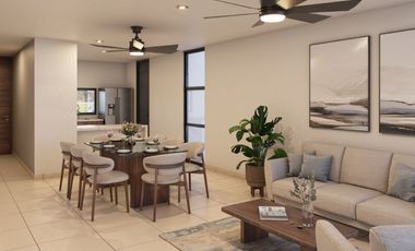 Casa de una planta con 3 recámaras en privada residencial al norte de Mérida