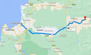 Terreno plano 9.800 m2 a 3 cuadras de Plaza de armas Olmué.