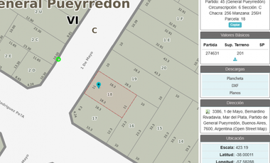 LOTE EN 1° DE MAYO 3300