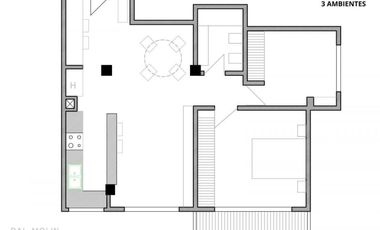 Departamento en venta - 2 Dormitorios 1 Baño - Mar del Plata