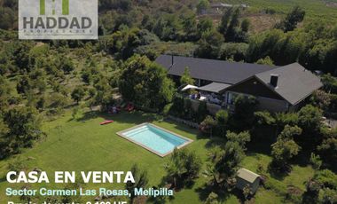 Espectacular casa en parcela de 1 Ha. en el sector Carmen de Las Rosas, Melipilla