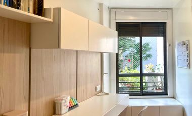 Departamento en alquiler en torre en Nuñez, amenities y cochera