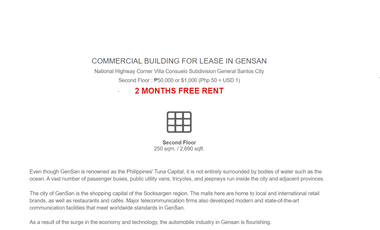 For Lease : Commercial Building in Lagao, General Santos City | 250 sqm.