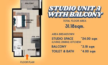 Pre-Selling Studio W/ Balcony Condo Unit at SONRISA GARDENS, Palawan | 31.18 SQ