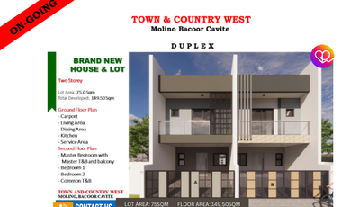 For Sale: New Duplex with 3 Bedrooms in Town & Country West, Molino Bacoor Cavite