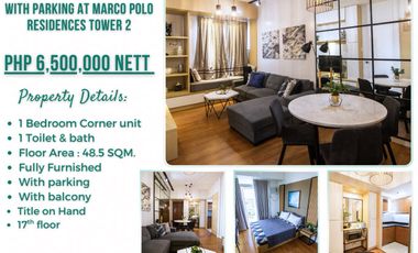 RUSH SALE! Fully Furnished 1-Bedroom Corner Unit with Parking & Balcony