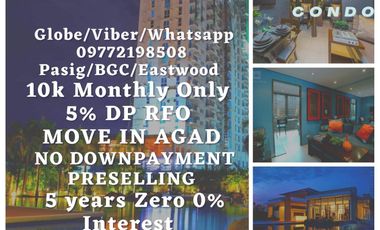 Studio 9K Monthly 1BR Condo PASIG RFO MOVEIN KASARA RENT TO OWN BGC Eastwood SM