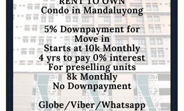 1BR Cheapest 10k Monthly RFO Condo Mandaluyong MOVEIN RENT TO OWN PIONEER BGC