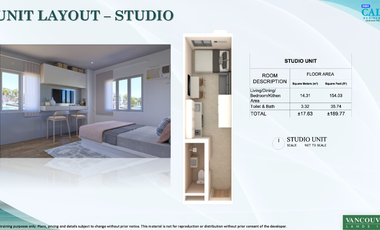 5% OFF - 1 BEDROOM CONDOMINIUM UNIT IN CALM RESIDENCES STA ROSA LAGUNA FOR ONLY 14K PHP