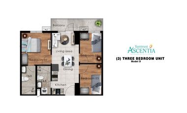 3-Bedroom Condo Unit for Sale in Santa Ana, Manila at Suntrust Ascentia