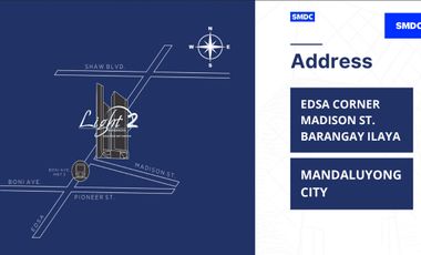 1 Bedroom w/ balcony unit in SMDC Light 2 Residences, Edsa-Mandaluyong