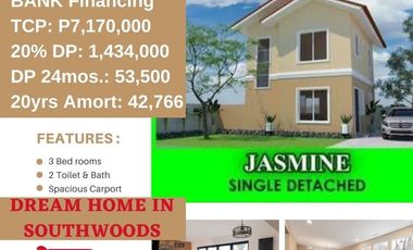 Jasmine Single Detached in South Breeze Executive Southwoods, Silcas, Villaga