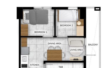 2BR B w/ Balcony Condo Unit 2/F C (T4) for Sale in Washington Heights, Dasmariñas, Cavite