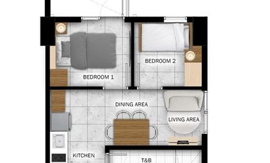 2BR A w/ Balcony Condo Unit 2/F D (T3) for Sale in Washington Heights, Dasmariñas, Cavite