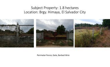 1.8 Hectare Agricultural Lot in Misamis Oriental for Sale