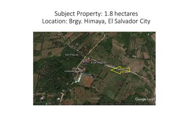 1.8 Hectare Agricultural Lot in Misamis Oriental for Sale