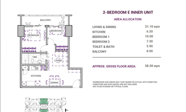 Pre Selling 65sqm 2BR in Las Pinas near Vista Mall, Generel Hospital,Town Center