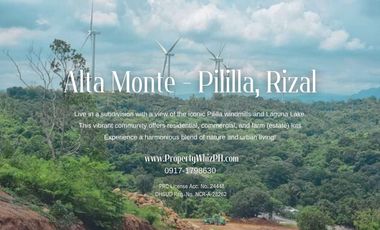 Alta Monte Residential Lot 150sqm w/ view of Windmills and the Lake