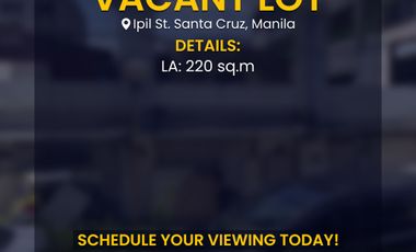 Commercial Lot along IPIL ST Santa Cruz Manila FOR SALE