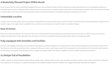 Lot in Mirala Nuvali near jogging path