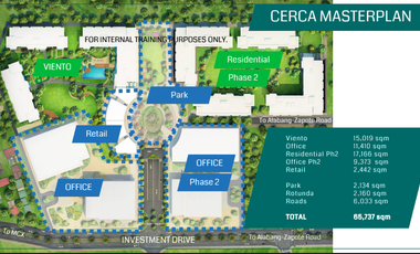 103sqm 3BR Condo unit for sale at Viento Tower 1, Cerca Alabang, Muntinlupa