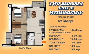 PRE-SELL 64 sqm 2 BEDROOM W/ BALCONY | SONRISA GARDENS CONDO - PUERTO PRINCESA CITY,  PALAWAN