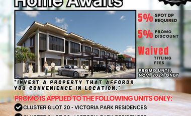 House and Lot For Sale RFO in Victoria Park Residences Las Pinas Metro Manila