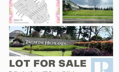 For Sale Lot in The Verandas Tagaytay Highlands, Tanauan, Batangas