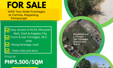 For Sale: Spacious Residential Lot w/ Two Wide Frontages in Magalang, Pampanga!