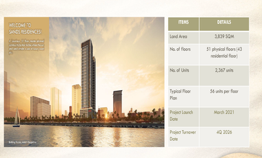 1 BEDROOM CONDO UNIT FOR SALE AT SANDS RESIDENCES ROXAS BOULEVARD MANILA
