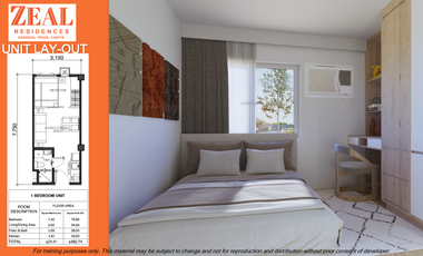 5% DISCOUNT +200k DISC FOR A 1BR CONDO UNIT AT ZEAL RESIDENCES GEN. TRIAS- CAVITE CITY