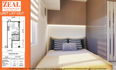 5% DISCOUNT +200k DISC FOR A 1BR CONDO UNIT AT ZEAL RESIDENCES GEN. TRIAS- CAVITE CITY