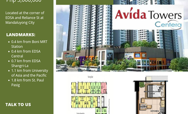 For Sale: Semi-Furnished Studio Unit at Avida Towers Centera 3 in Mandaluyong