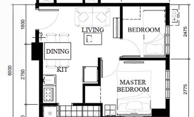 2BR Mid-Rise Condo Unit (7/F F, Cluster 2) for Sale in Hulo, Mandaluyong at Suntrust Treetop Villas