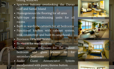 FOR SALE: 3-Bedroom 196sqm Seaview Horizon Suite Condo Unit in Davao City - The Residences Azuela Cove South Tower