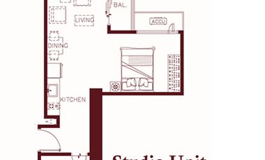 Lifestyle Studio Condominium Unit with Balcony 45 sqm for Sale