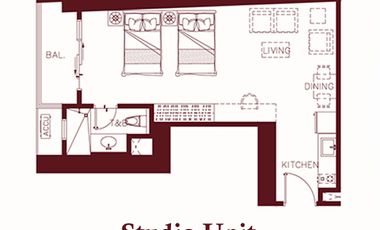 Lifestyle Studio Condominium Unit with Balcony 45 sqm for Sale