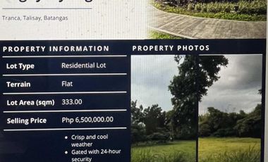 Residential Lot for Sale with Club Share at Sierra Lago, Tagaytay Highlands