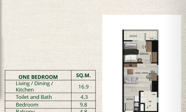 For Sale: 1 Bedroom with Balcony I Solara Park Storeys Nuvali, Calamba, Laguna