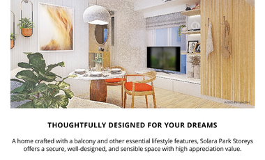 For Sale: 1 Bedroom with Balcony I Solara Park Storeys Nuvali, Calamba, Laguna