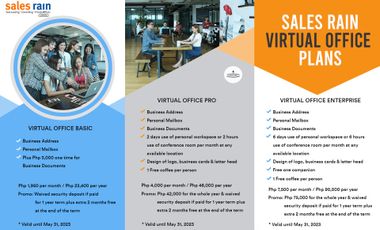 Virtual Office Space for your Business Registration for Rent in Ortigas CBD, Pasig at One Corporate Center