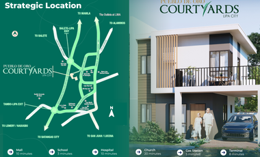 3BR Single Attached House for sale in Pueblo De Oro, Lipa, Batangas- Irish Model