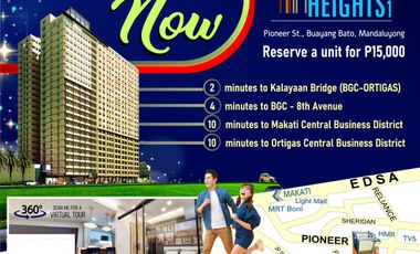 1BR for Sale Brand New near BGC bridge, Mandaluyong - as Low As 29,465/month