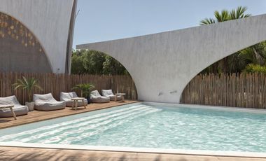 Departamento Penthouse con living y vista directa al mar Caribe