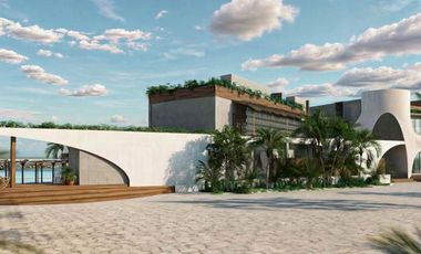 Departamento Penthouse con living y vista directa al mar Caribe