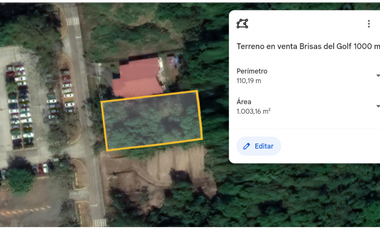 BRISAS DEL GOLF - TERRENO DE 1000 METROS RESIDENCIAL O COMERCIAL