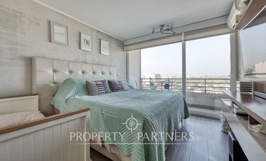 Venta Moderno departamento Gran vista, ubicación inmejorable en La Reina Central.