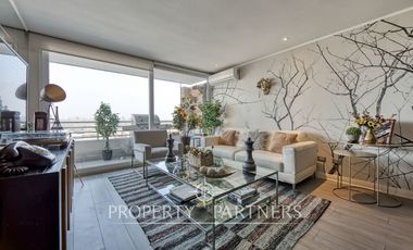 Venta Moderno departamento Gran vista, ubicación inmejorable en La Reina Central.