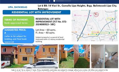 House for sale in Camella Homes Lipa, Tibig, Lipa, Batangas