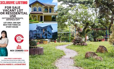 For Sale Vacant Lot at Cottonwood Heights San Luis, Antipolo